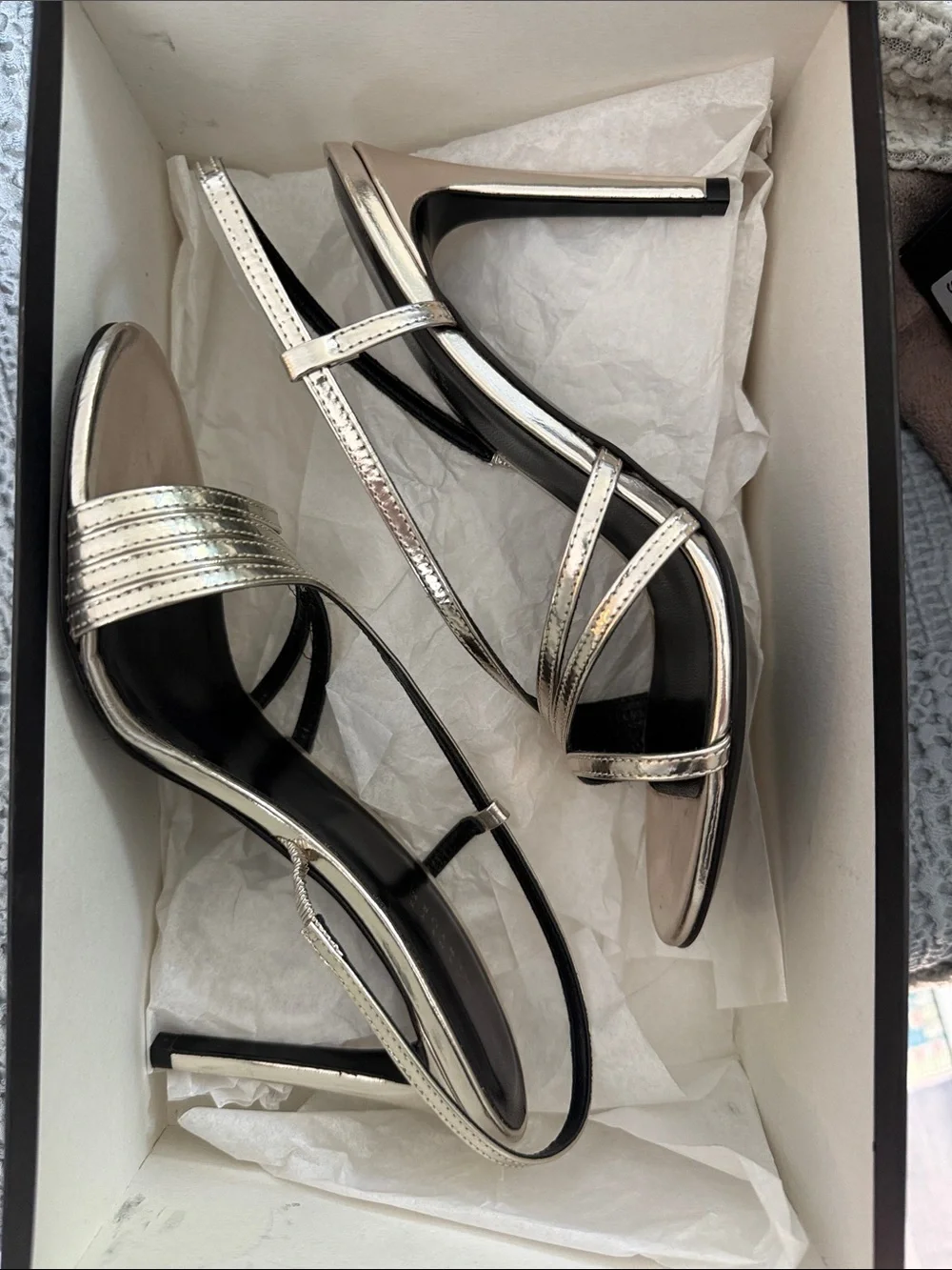NIB Barneys NY Metallic Silver Women's Dress Heels